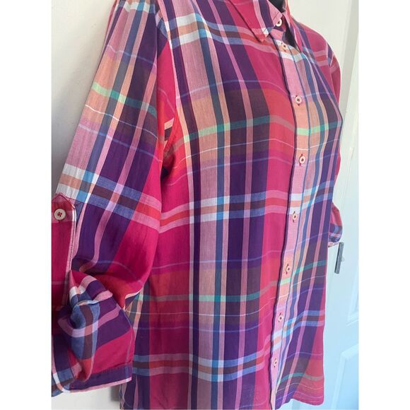 Lauren Ralph Lauren  100% Cotton Plaid Button Down Shirt Sz M - Picture 9 of 9